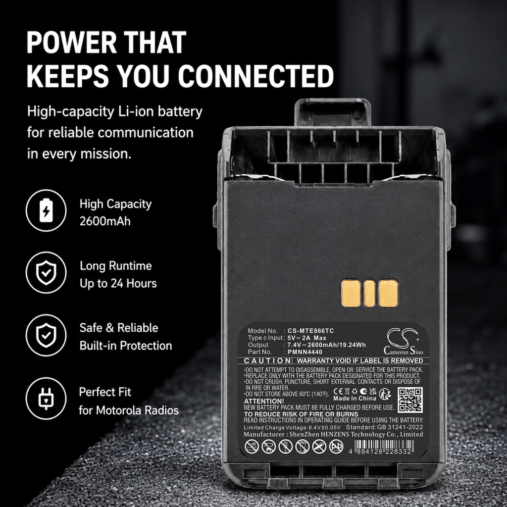 Batteri kompatibel med Motorola CS-MTE866TC