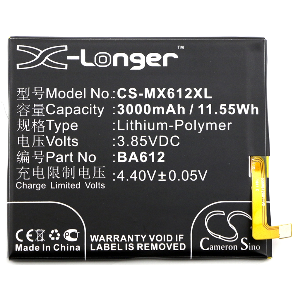 Mobiltelefonbatteri MeiZu CS-MX612XL