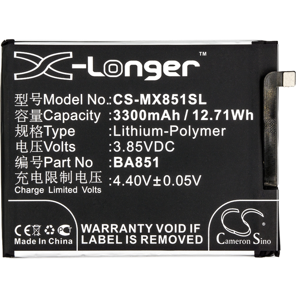 Batteri kompatibel med MeiZu CS-MX851SL