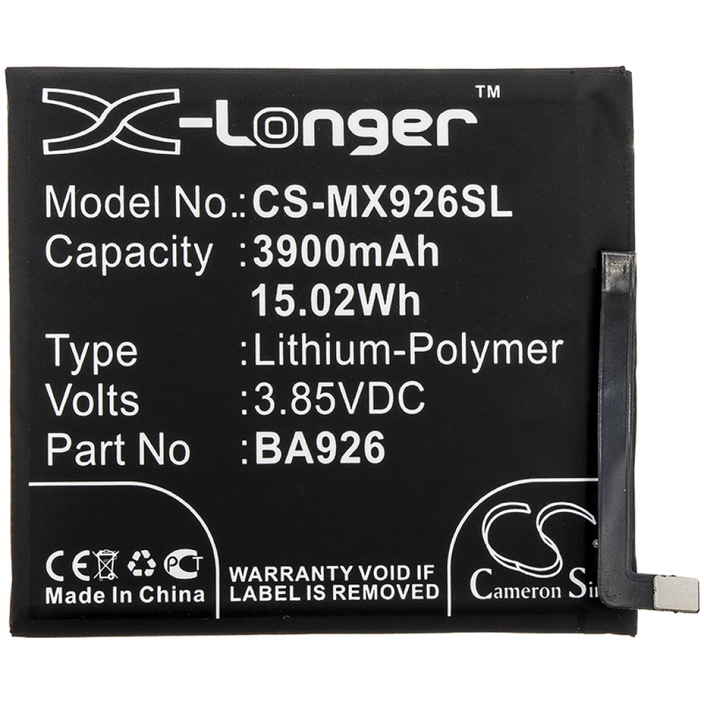Batteri kompatibel med MeiZu CS-MX926SL