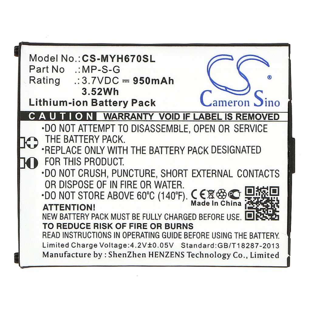 Mobiltelefonbatteri Myphone CS-MYH670SL