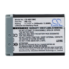 Kompatibel batteriudskiftning til Canon NB-13L