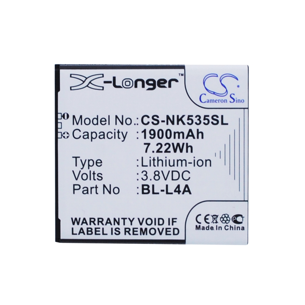 Batteri kompatibel med Nokia Microsoft CS-NK535SL