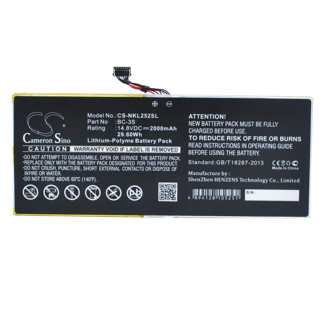 Batteri kompatibel med Nokia CS-NKL252SL