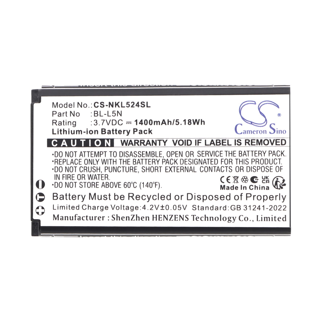 Batteri kompatibel med Nokia CS-NKL524SL