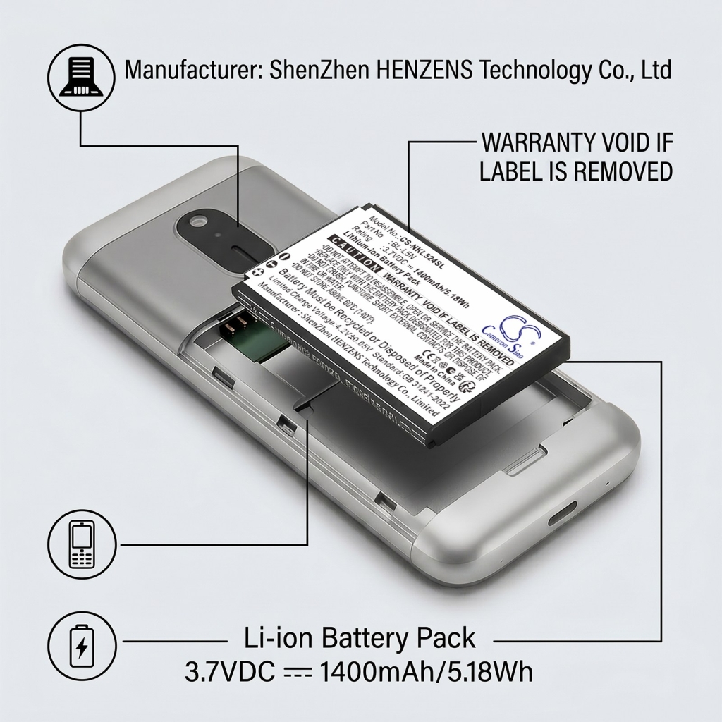 Batteri kompatibel med Nokia CS-NKL524SL