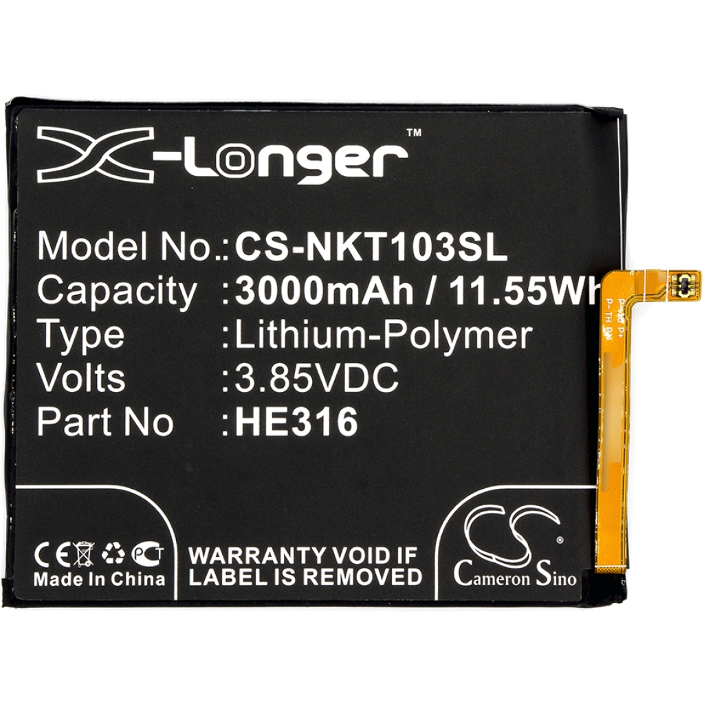 Mobiltelefonbatteri Nokia CS-NKT103SL