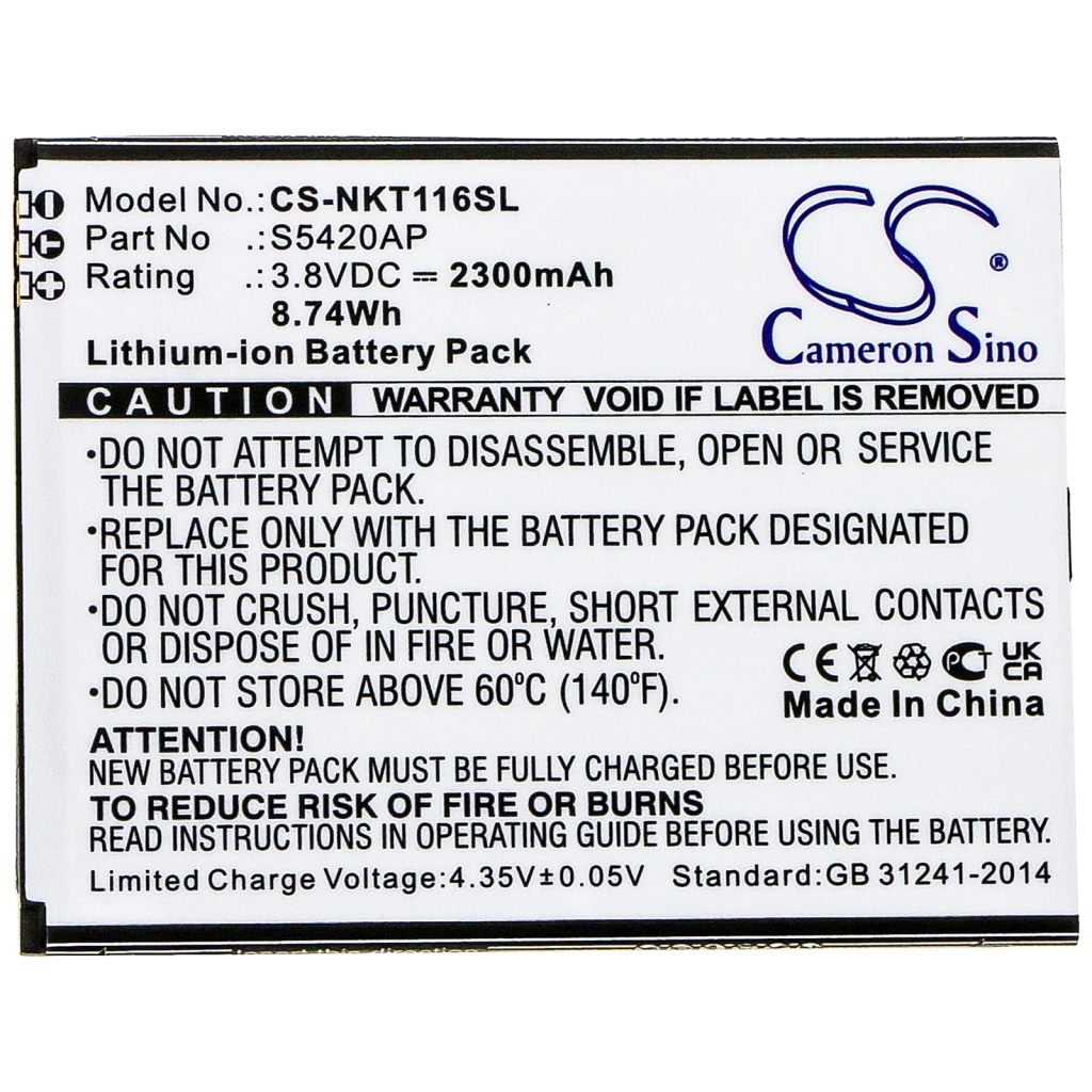 Mobiltelefonbatteri Nokia CS-NKT116SL