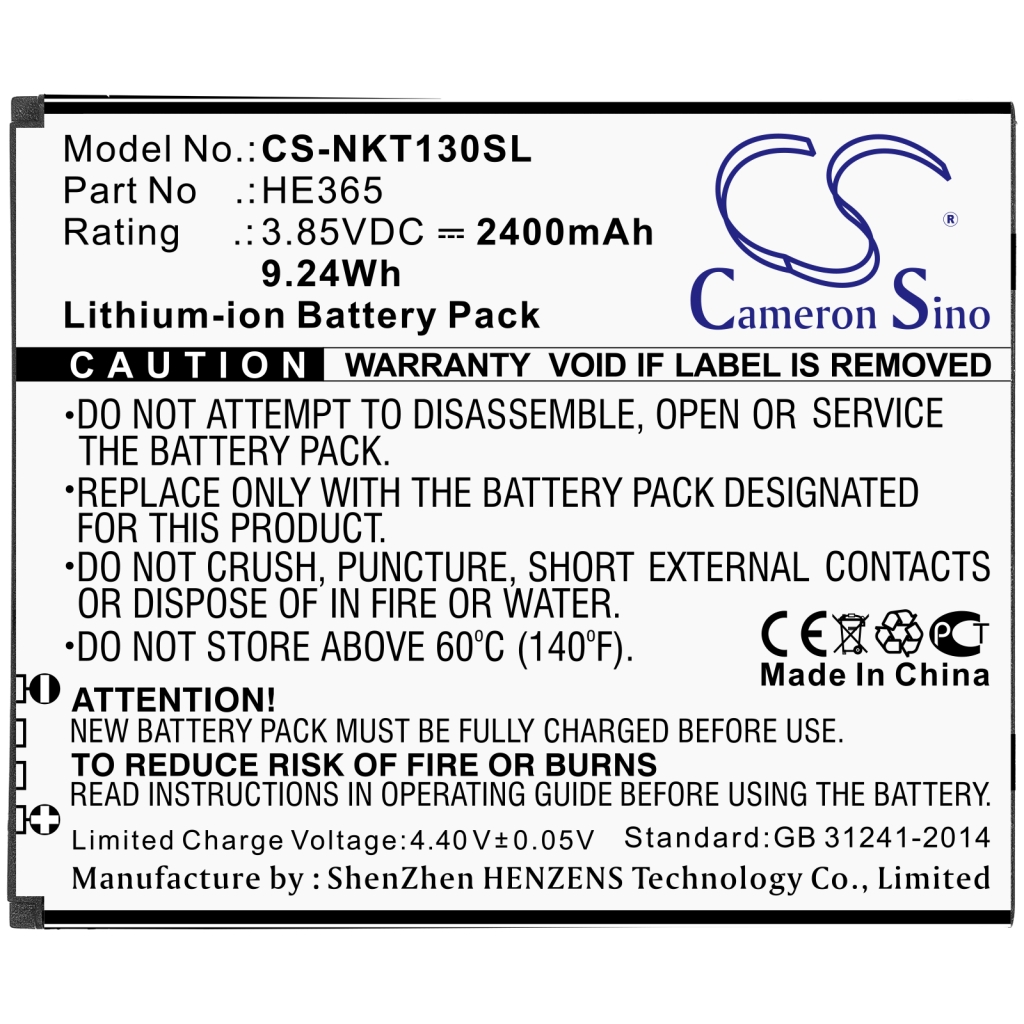 Mobiltelefonbatteri Nokia CS-NKT130SL