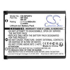 Compatible battery replacement for Alba BP-DC17,NP-45,NP-45A,NP-45B,NP-45S...