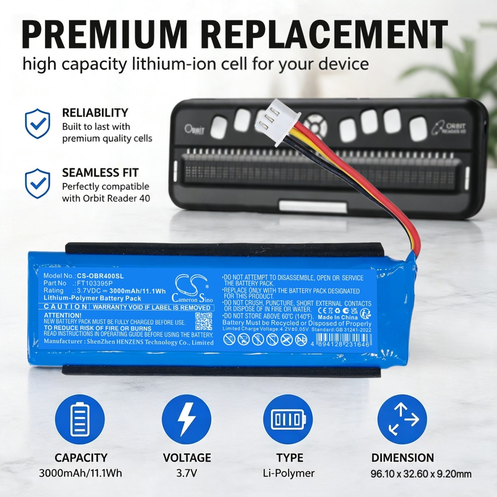 Batterier kompatibel med Orbit Reader 40 CS-OBR400SL