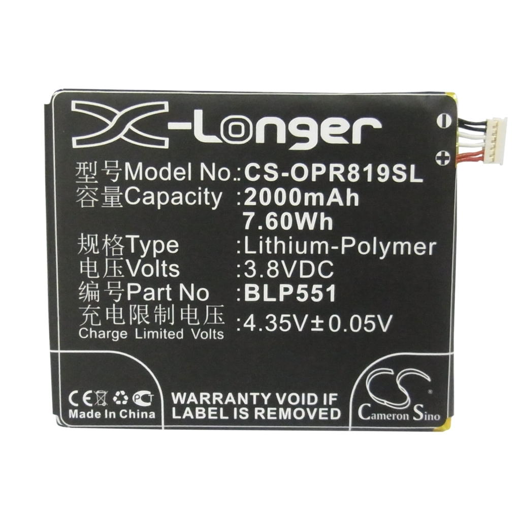 Batteri kompatibel med OPPO CS-OPR819SL