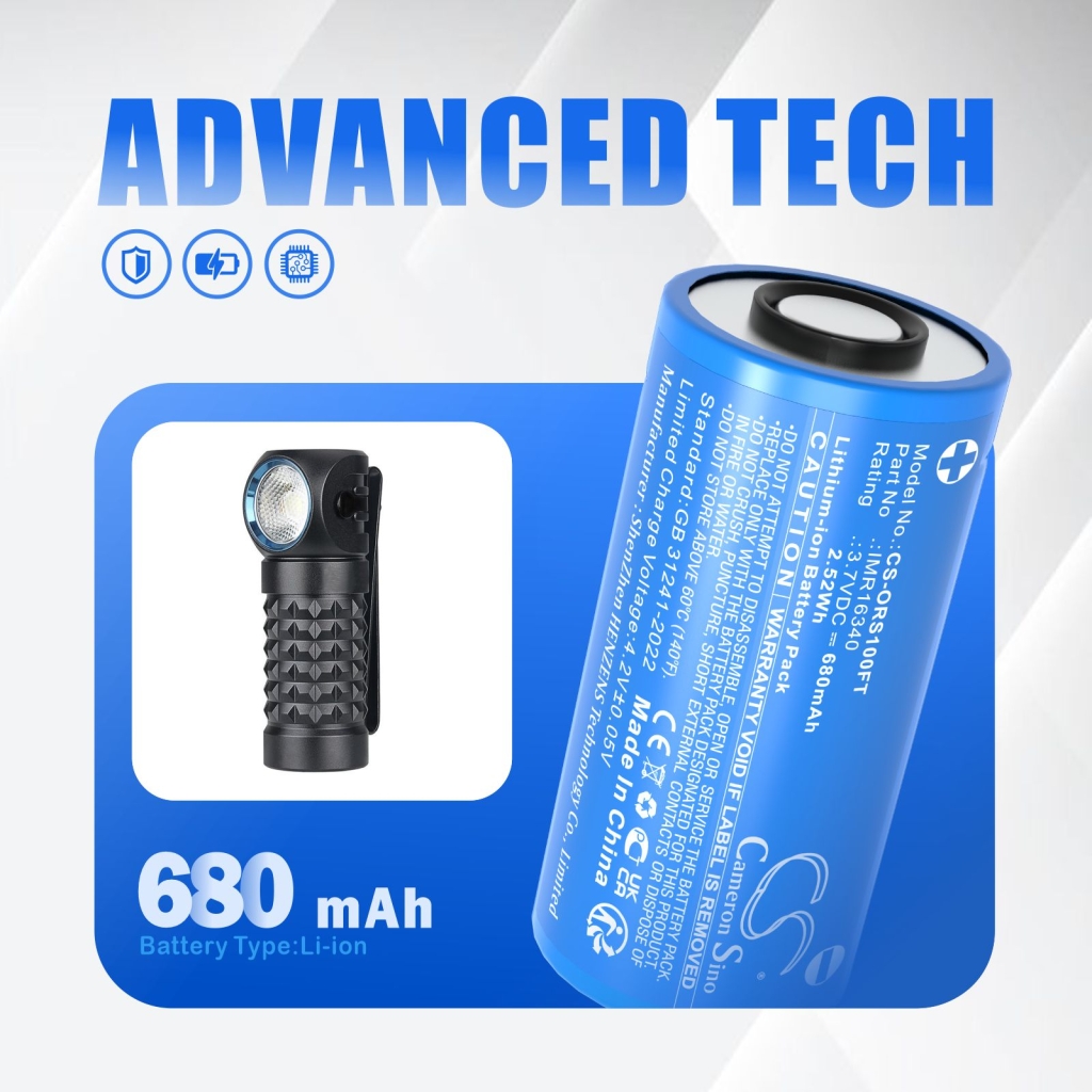 Belysningssystembatteri Olight CS-ORS100FT