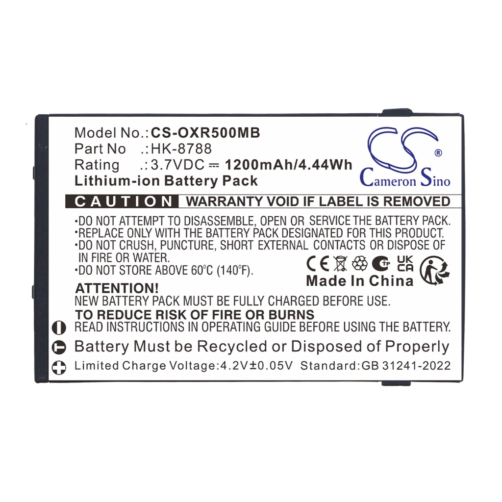 Batterier kompatibel med Infant Optics DXR-5 DXR-5 CS-OXR500MB