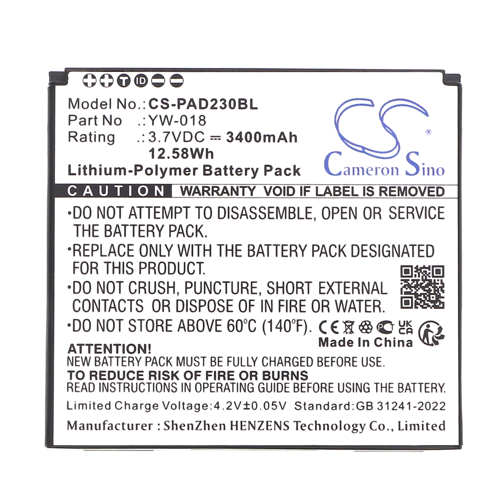 Betalings terminalbatteri Pax CS-PAD230BL