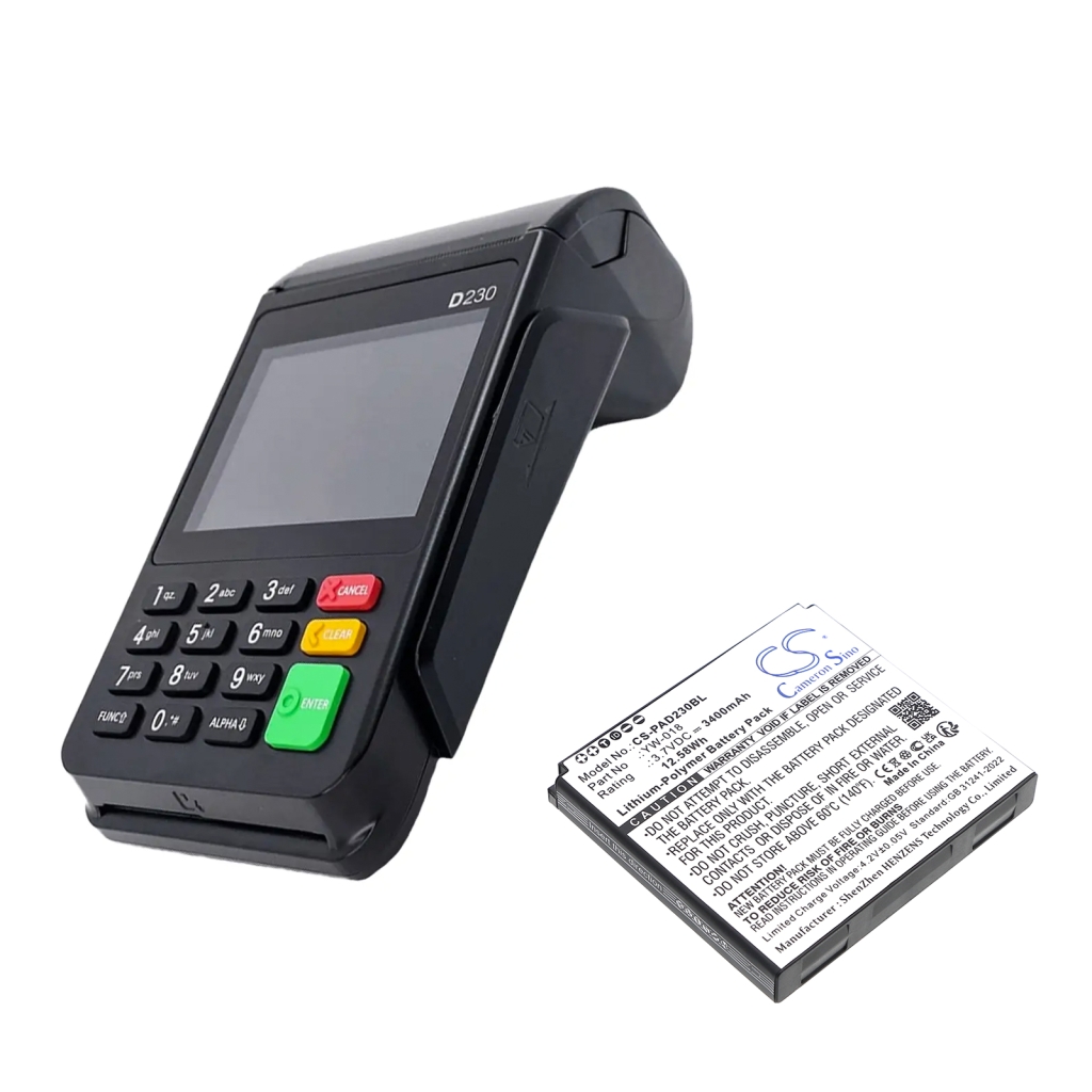 Betalings terminalbatteri Pax CS-PAD230BL
