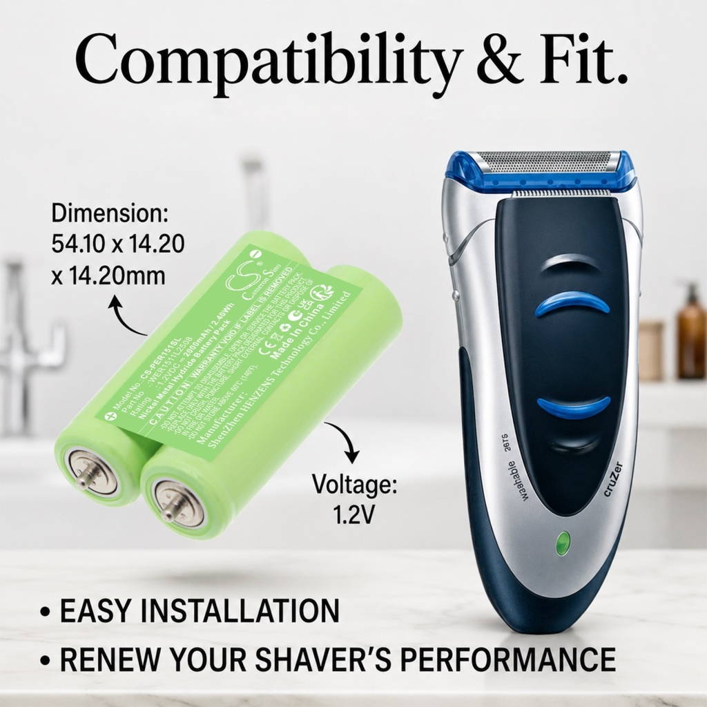 Batteri kompatibel med Braun Panasonic CS-PER151SL