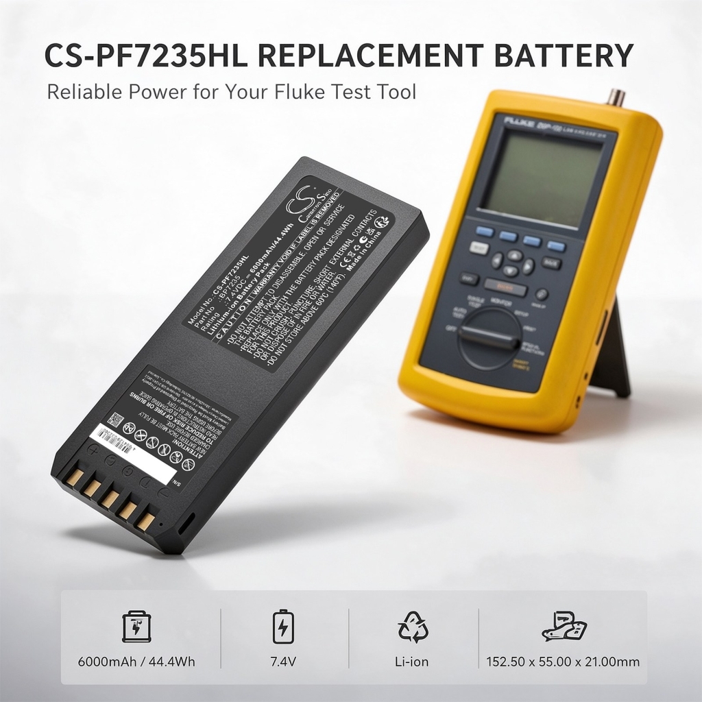 Batterier kompatibel med Fluke Impulse 6000D 7000DP CS-PF7235HL