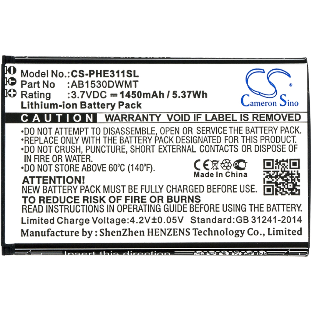 Batteri kompatibel med Philips CS-PHE311SL