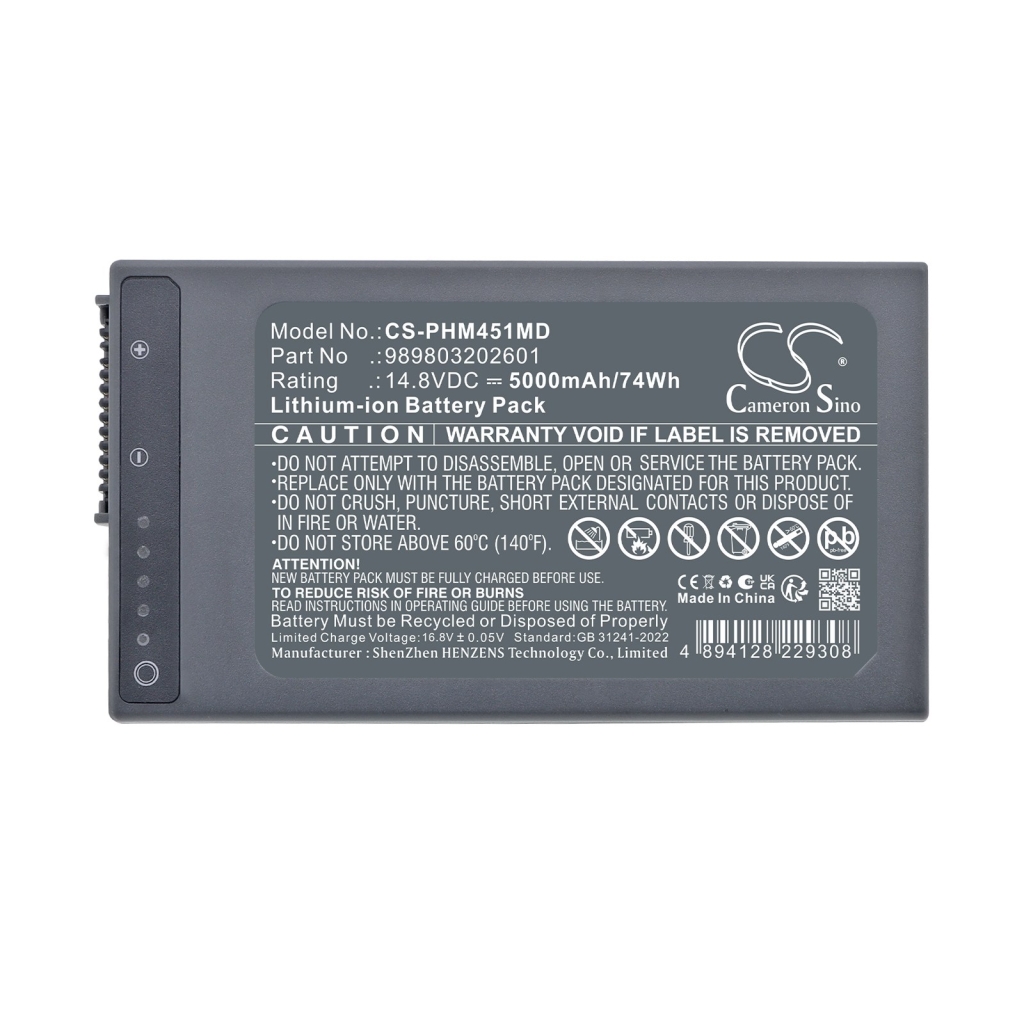 Batterier kompatibel med Phillips Monitor Intrepid RX CS-PHM451MD
