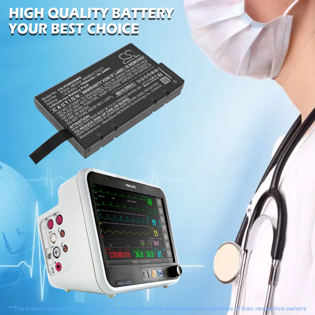 Batteri kompatibel med Philips CS-PHM500MD
