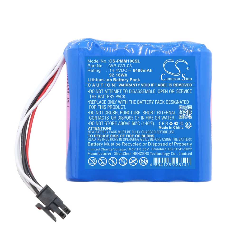 CS-PMM100SL frontetiket: 14,4VDC 6400mAh 92,16Wh Cameron Sino