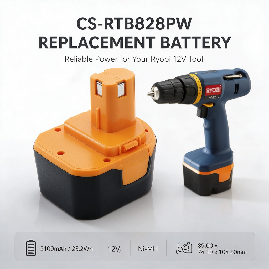 Batterier kompatibel med Ryobi BID1211 BID1211 CS-RTB828PW