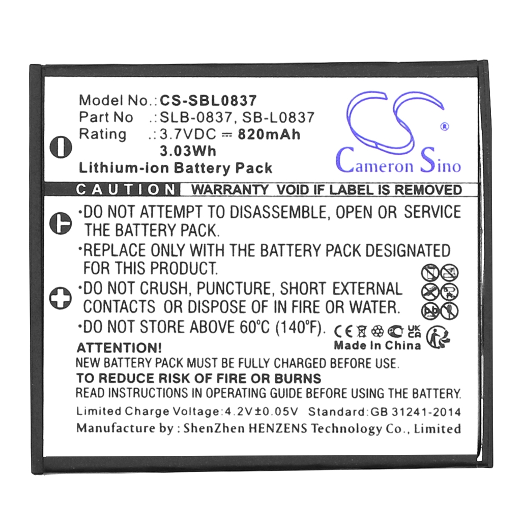 Kamerabatteri Samsung CS-SBL0837