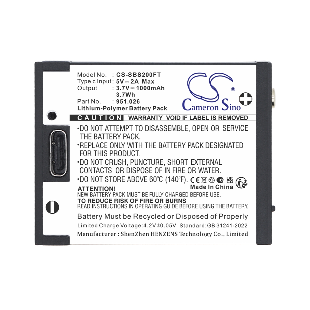 Batteri kompatibel med Suprabeam CS-SBS200FT