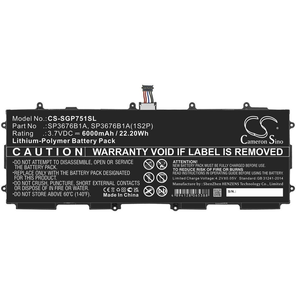 Tabletbatteri Samsung CS-SGP751SL