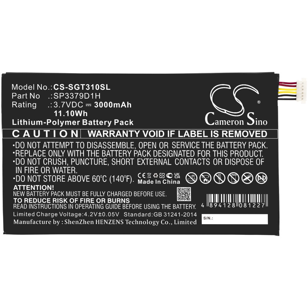 Tabletbatteri Samsung CS-SGT310SL