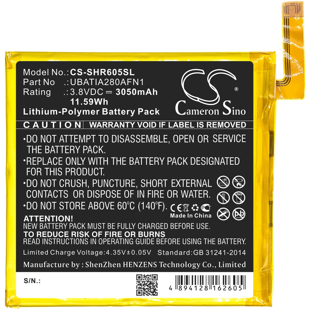 Mobiltelefonbatteri Sharp CS-SHR605SL