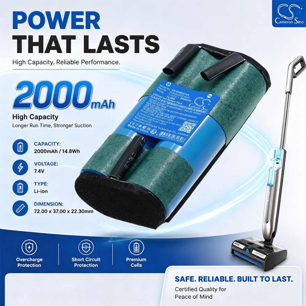 Batterier kompatibel med Shark HydroDuo WW201 Cordless Wet & Dry Cleane CS-SHW201VX