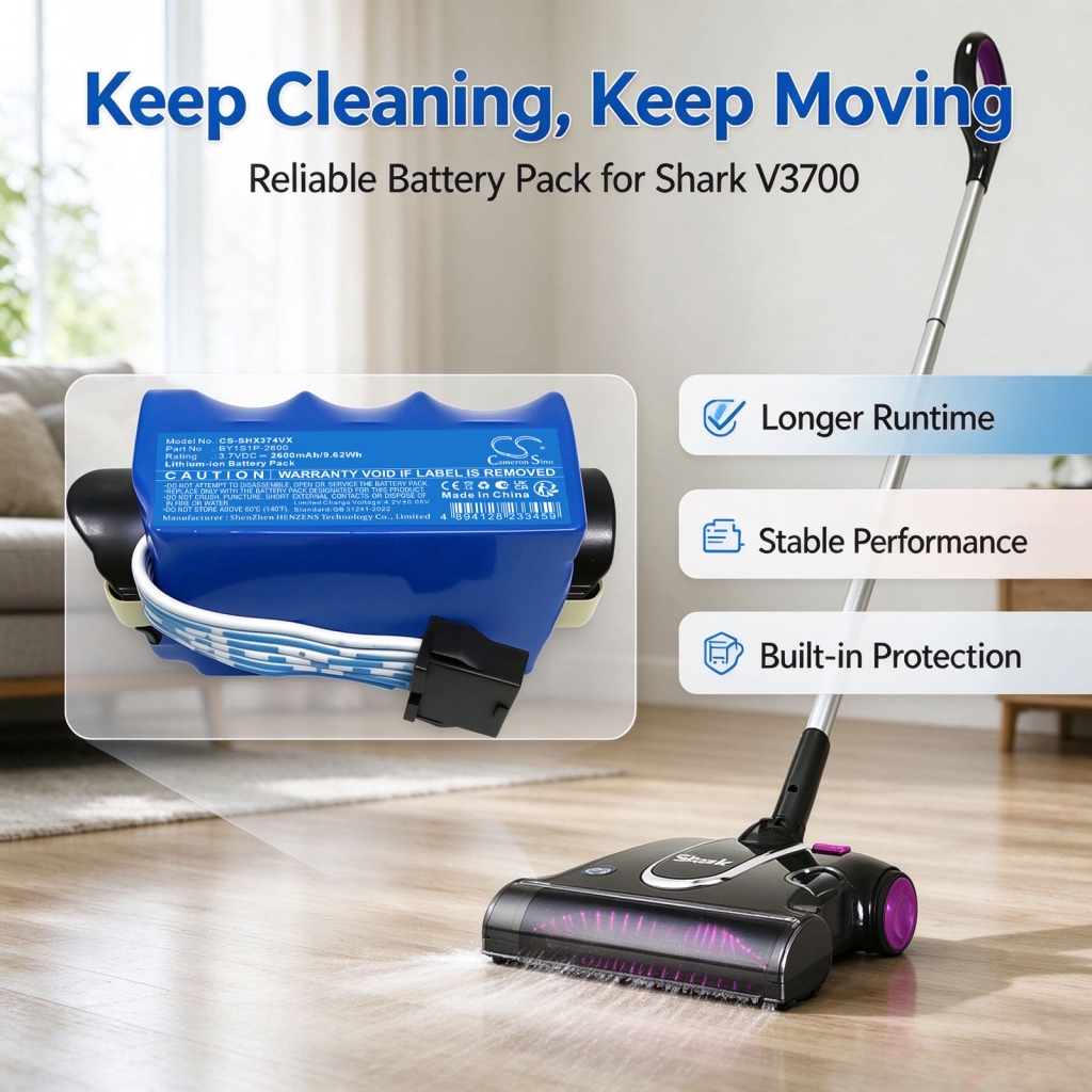 Batterier kompatibel med Shark XBAT3700 XBAT3700 CS-SHX374VX