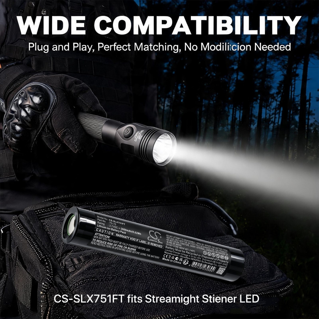 Batteri kompatibel med Streamlight CS-SLX751FT