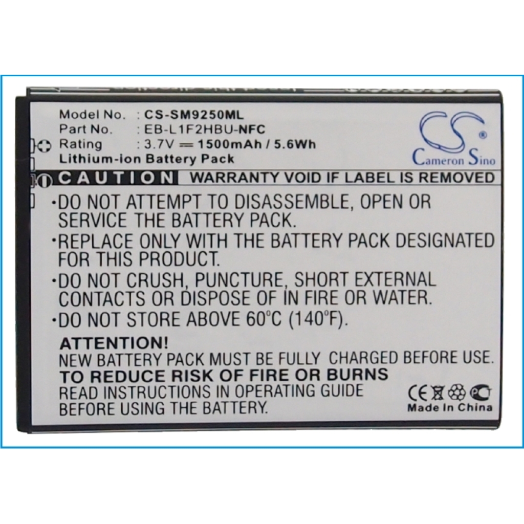 Batteri kompatibel med Samsung CS-SM9250ML