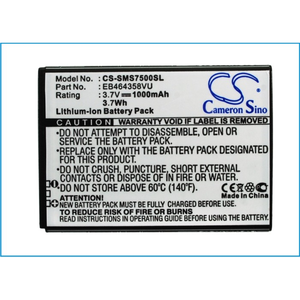 Batterier kompatibel med Samsung Galaxy Ace Plus Ace Q Appeal CS-SMS7500SL