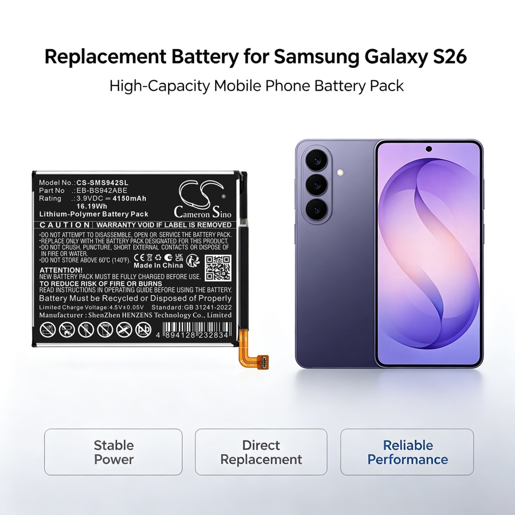 Batterier kompatibel med Samsung Galaxy S26 CS-SMS942SL