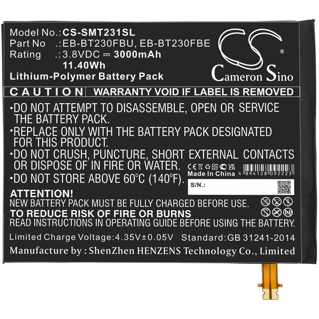 Tabletbatteri Samsung CS-SMT231SL