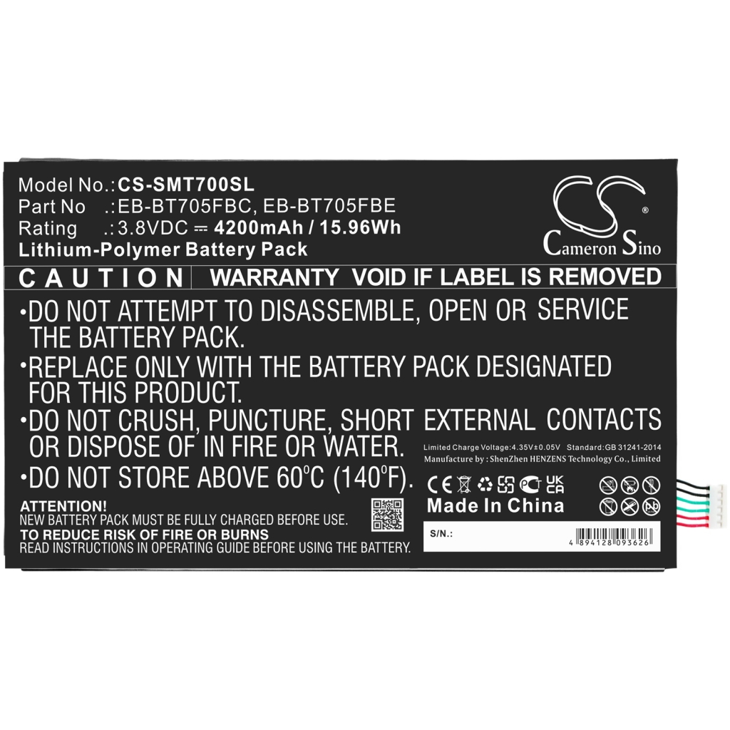 Tabletbatteri Samsung CS-SMT700SL