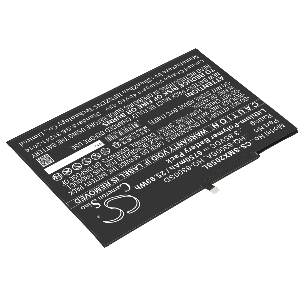 Tabletbatteri Samsung CS-SMX205SL