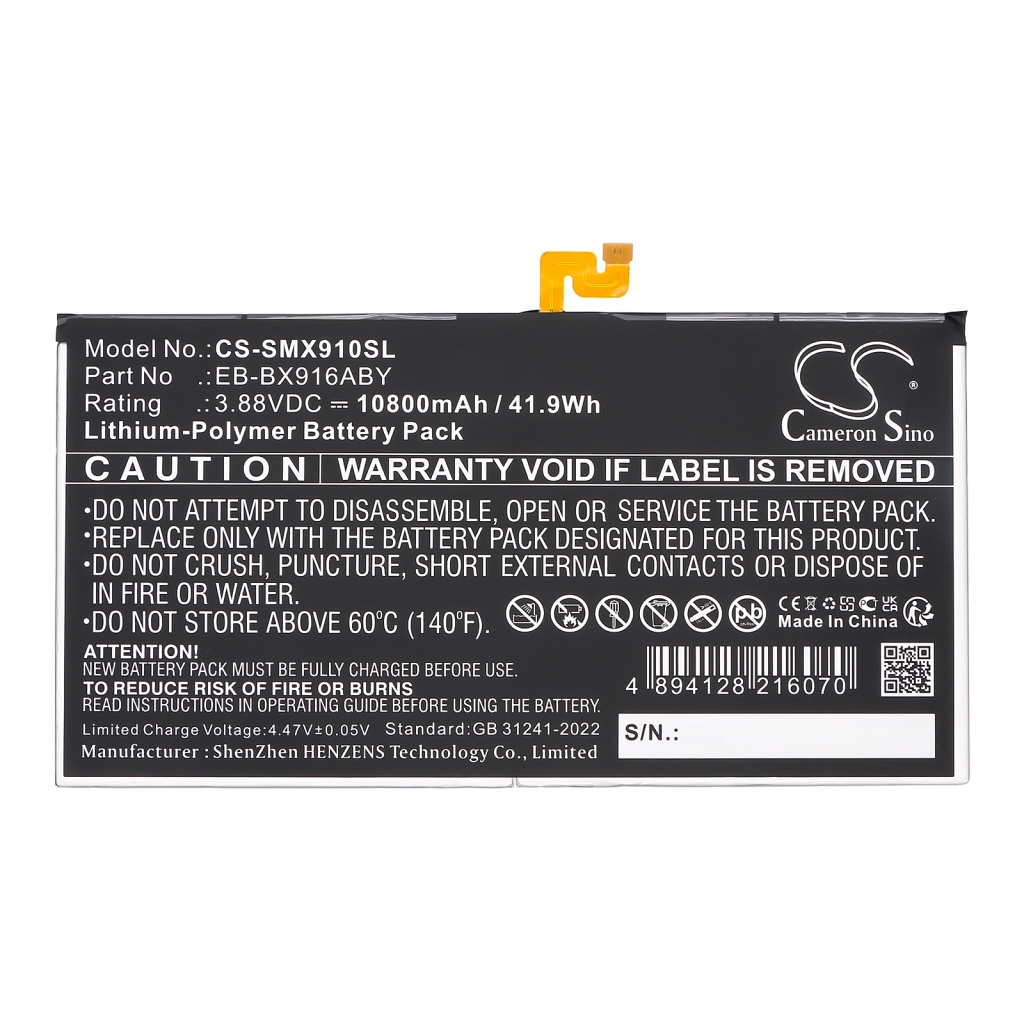 Tabletbatteri Samsung CS-SMX910SL
