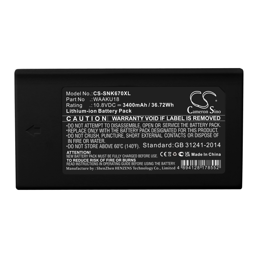 Batterier Erstatter WAAKU18