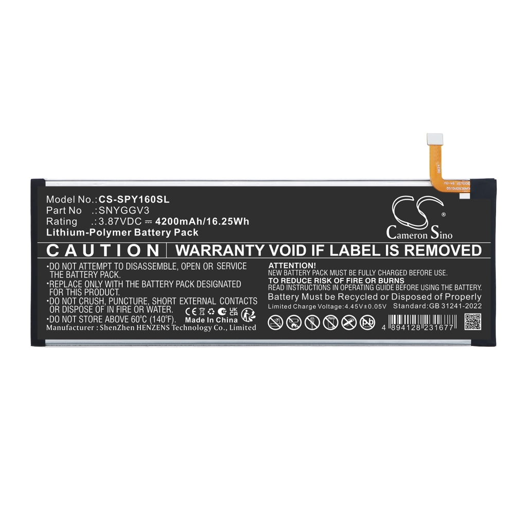 Batterier kompatibel med Sony CFI-Y1016 CFI-Y1016 CS-SPY160SL