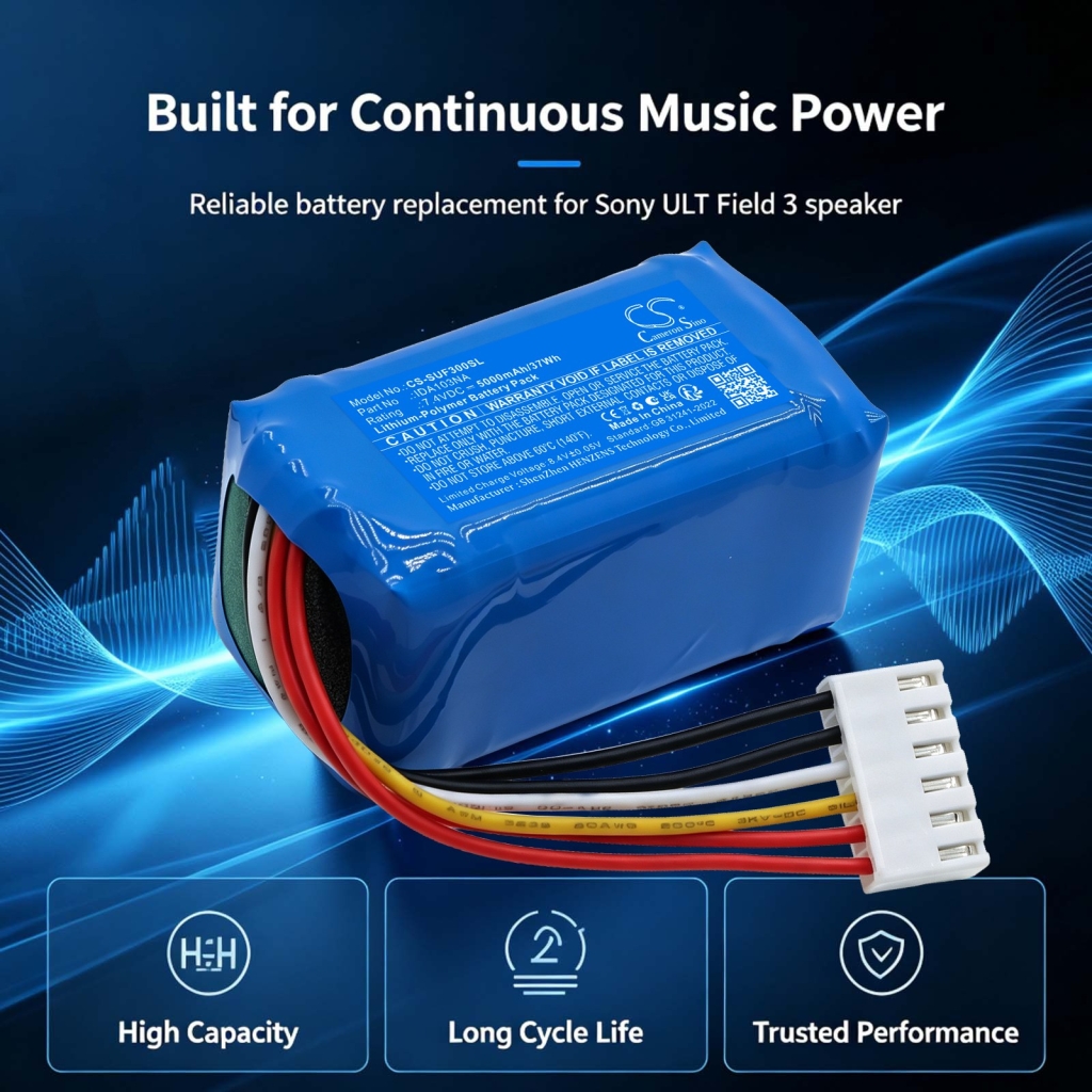 Batterier kompatibel med Sony ULT Field 3 Field 3 Wireless Speaker Bluetooth Field 5 CS-SUF300SL