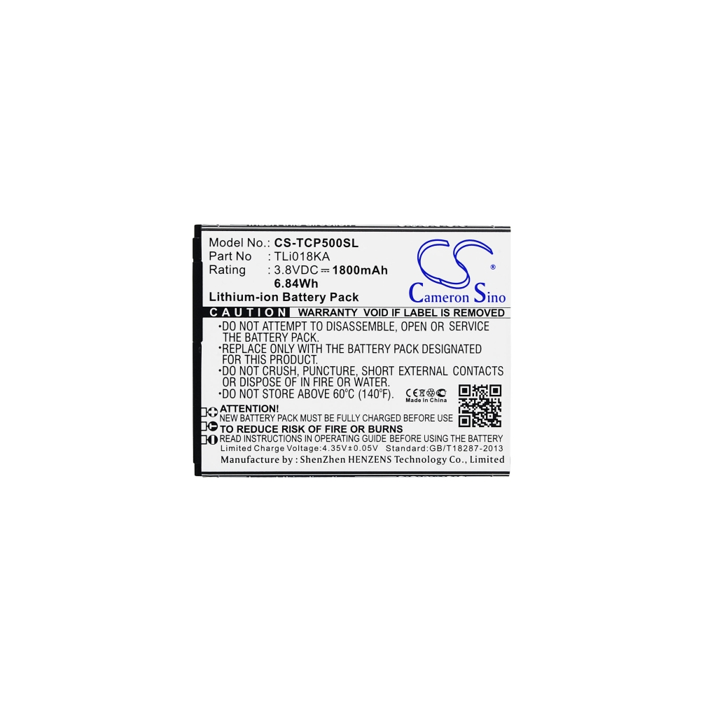 Batteri kompatibel med TCL CS-TCP500SL