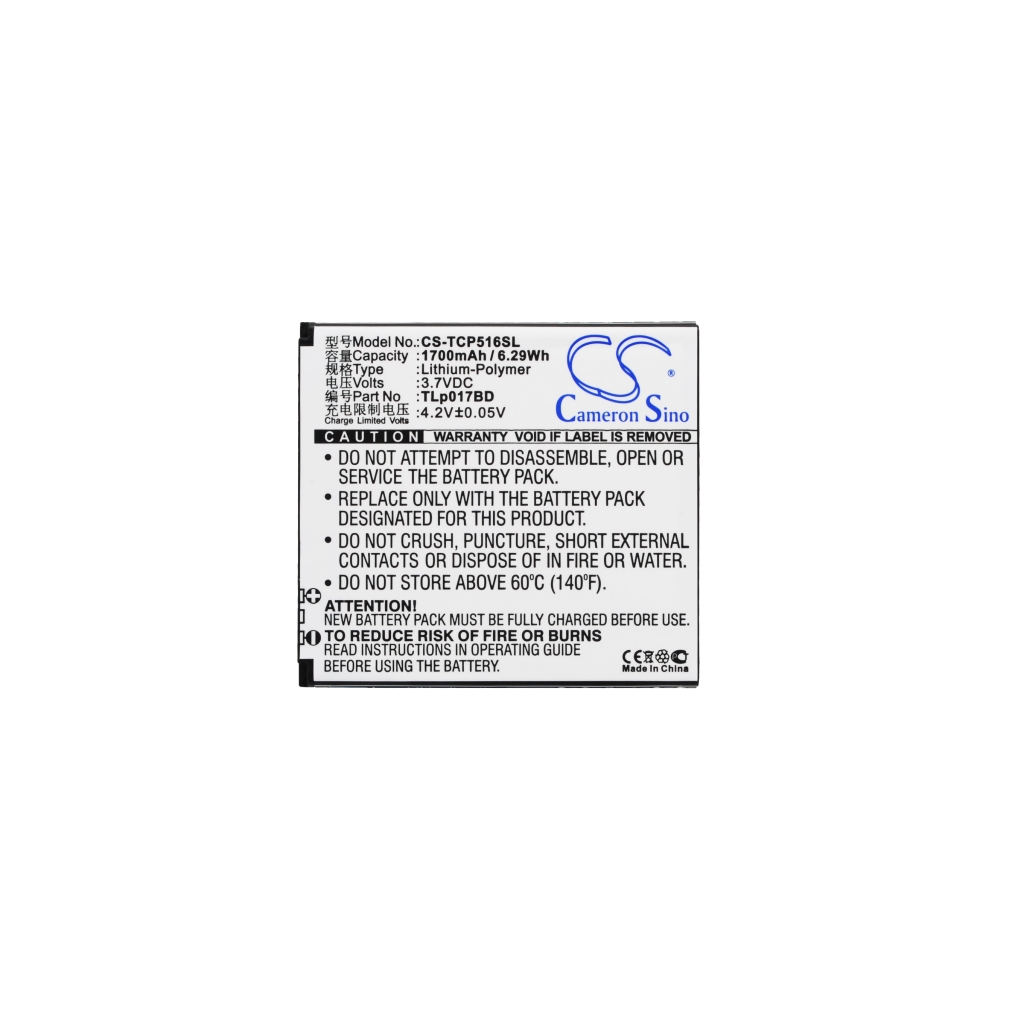 Batteri kompatibel med TCL CS-TCP516SL