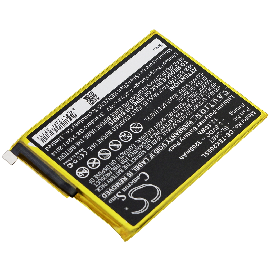 Mobiltelefonbatteri Tecno CS-TEK200SL
