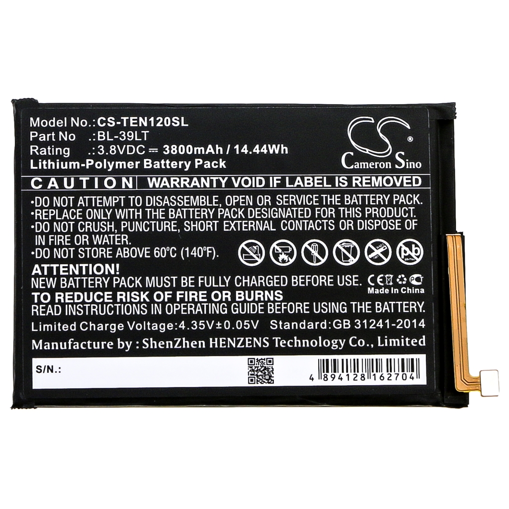 Mobiltelefonbatteri Tecno CS-TEN120SL