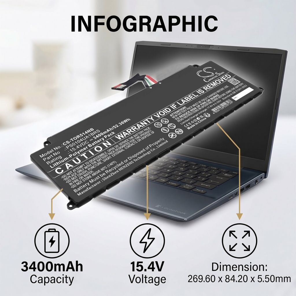 Batteri kompatibel med Toshiba CS-TOR514NB